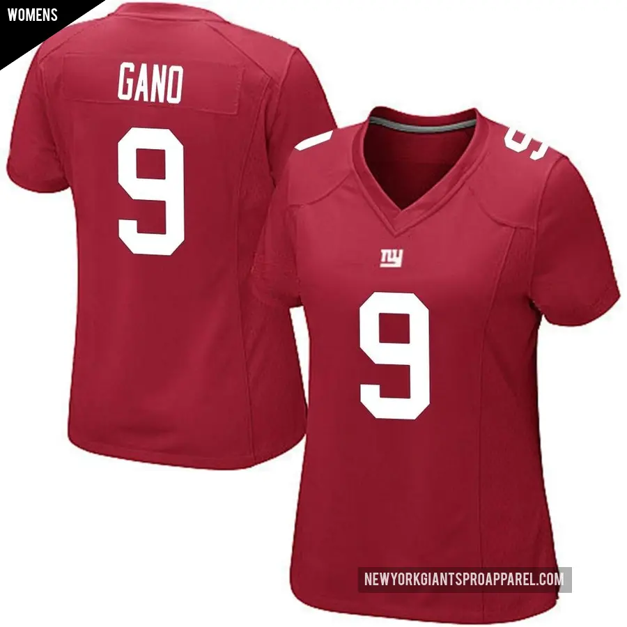 Women's New York Giants ＃9 Graham Gano Red Game Alternate Jersey