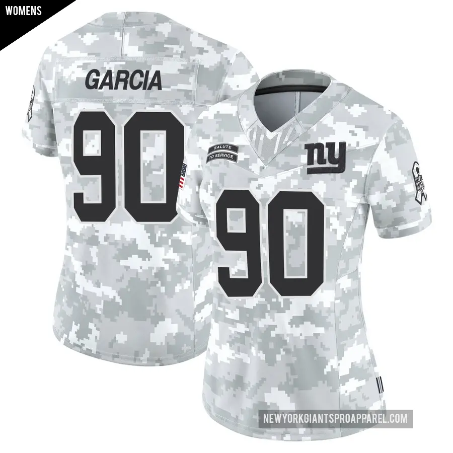 Women's New York Giants ＃90 Elijah Garcia Arctic Camo Limited 2024 Salute to Service Jersey