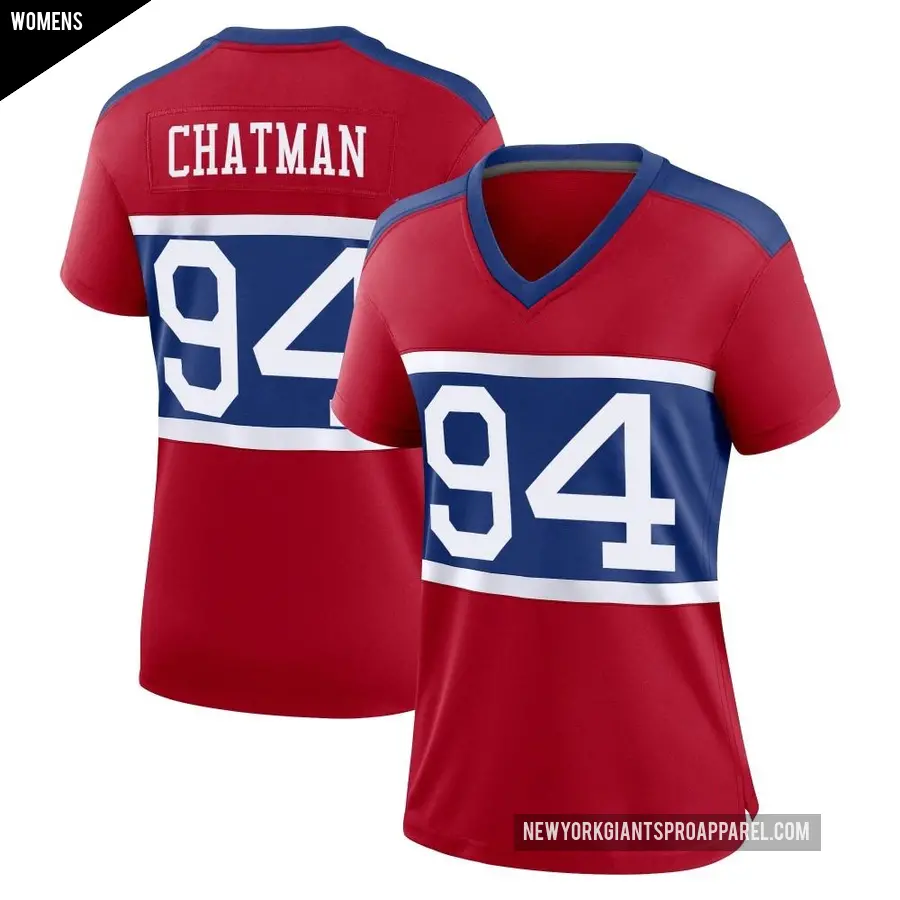 Women's New York Giants ＃94 Elijah Chatman Red Game Century Alternate Jersey