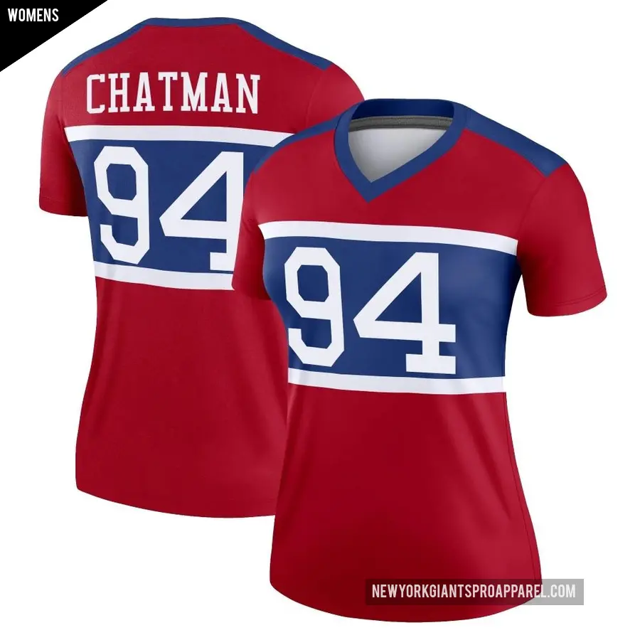 Women's New York Giants ＃94 Elijah Chatman Red Legend Century Alternate Jersey