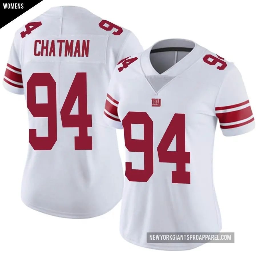 Women's New York Giants ＃94 Elijah Chatman White Limited Vapor Untouchable Jersey