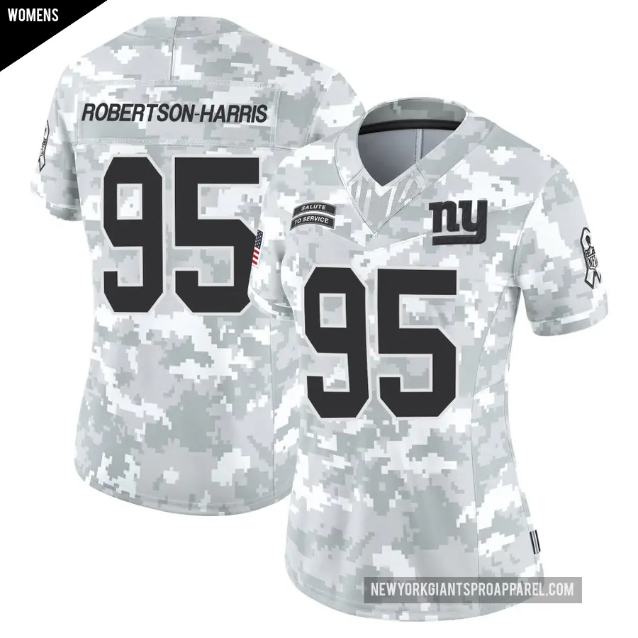 Women's New York Giants ＃95 Roy Robertson-Harris Arctic Camo Limited 2024 Salute to Service Jersey