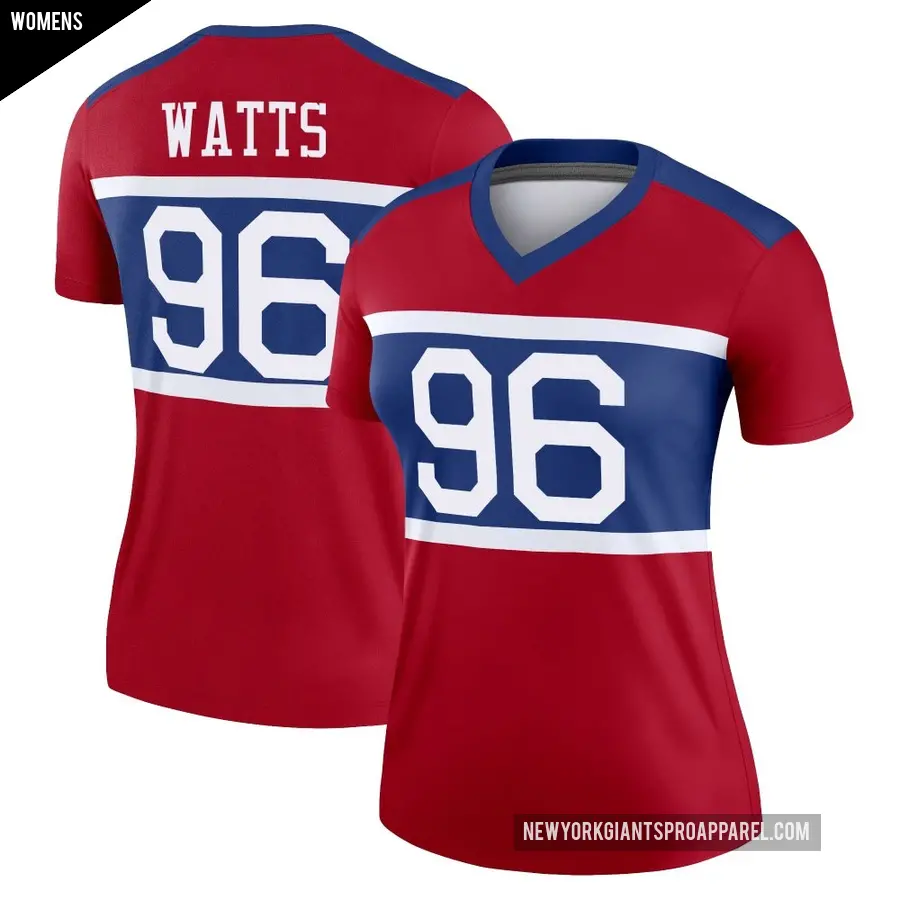 Women's New York Giants ＃96 Armon Watts Red Legend Century Alternate Jersey