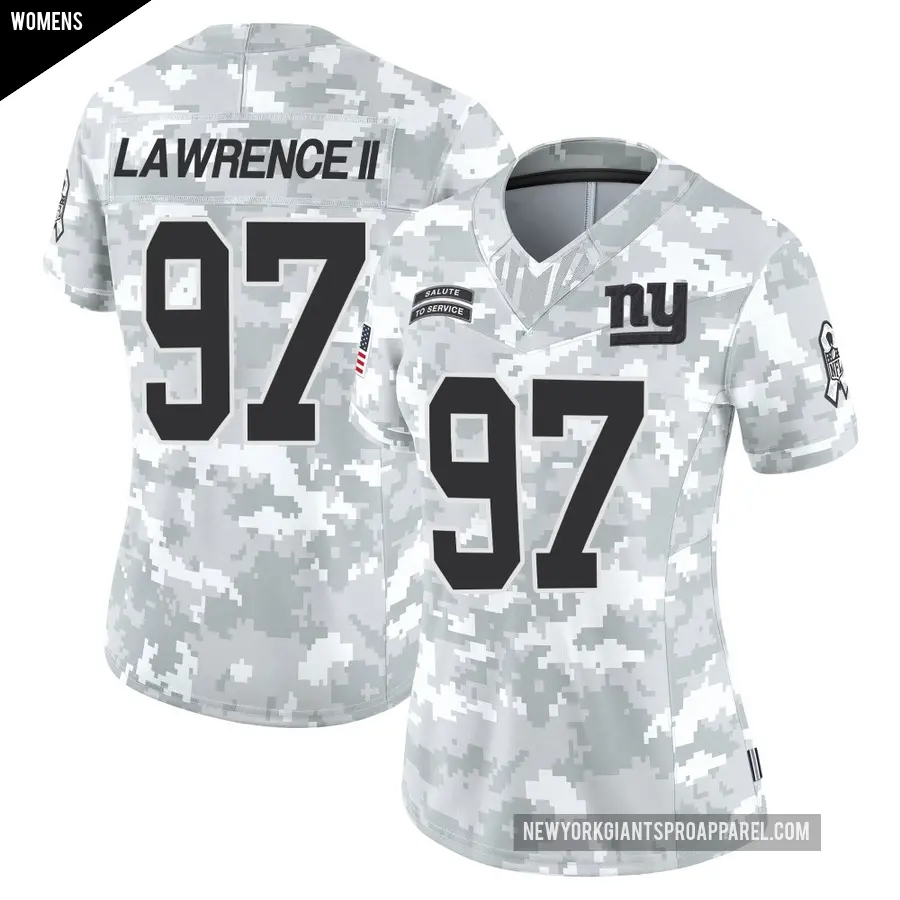 Women's New York Giants ＃97 Dexter Lawrence II Arctic Camo Limited 2024 Salute to Service Jersey