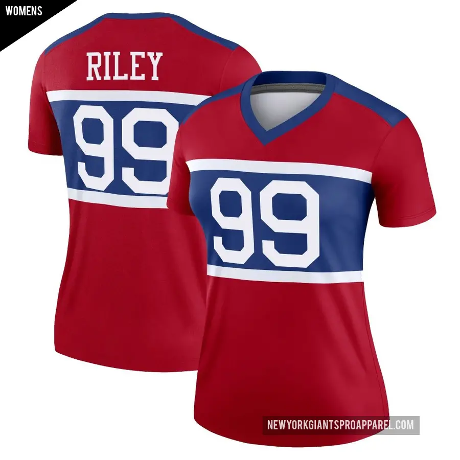 Women's New York Giants ＃99 Jordon Riley Red Legend Century Alternate Jersey