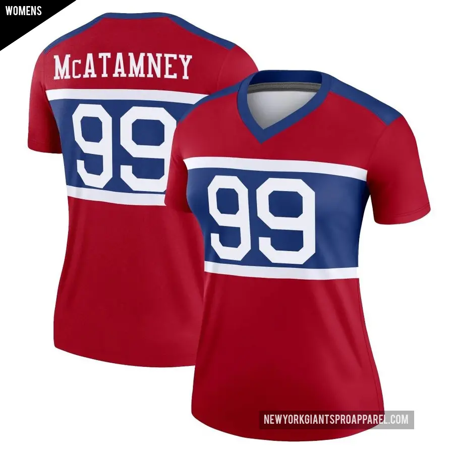 Women's New York Giants ＃99 Jude McAtamney Red Legend Century Alternate Jersey