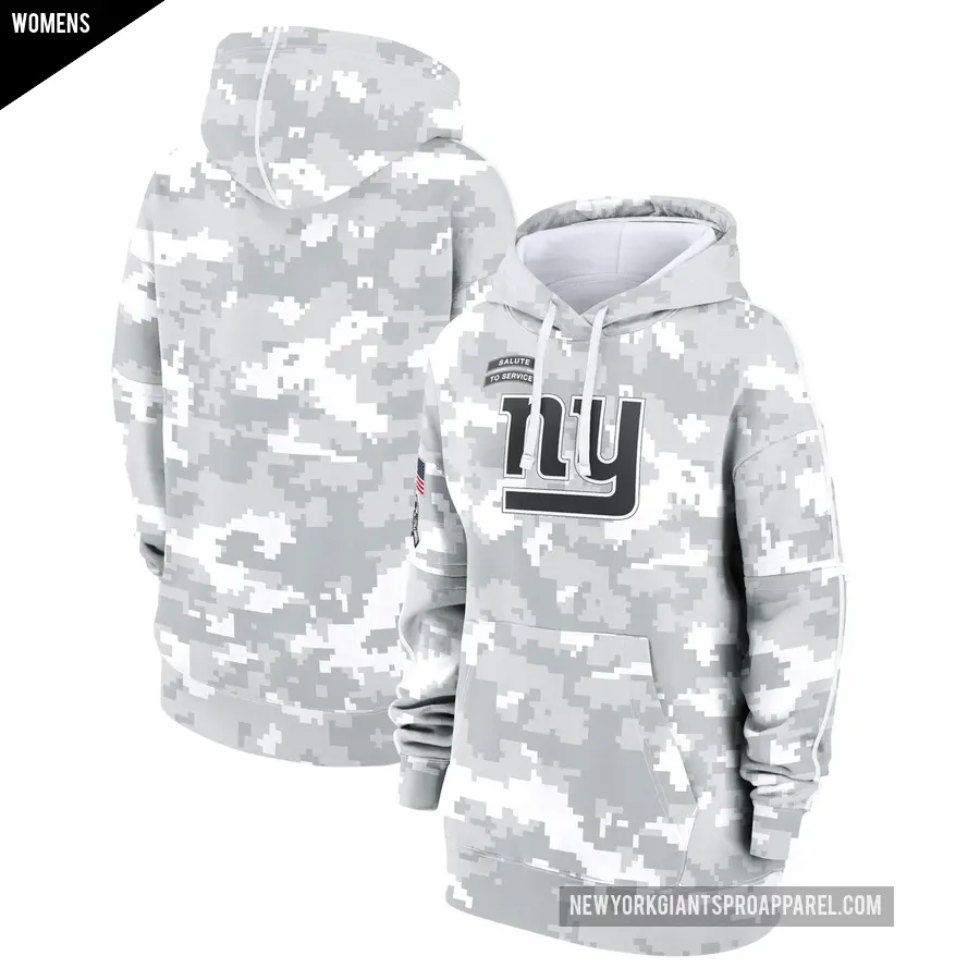 Women's New York Giants Arctic Camo 2024 Salute To Service Club Fleece Pullover Hoodie