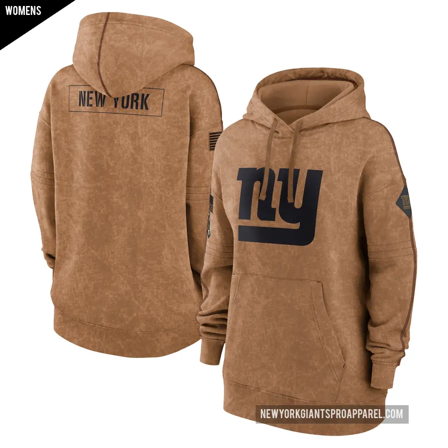 Women's New York Giants Brown 2023 Salute to Service Pullover Hoodie