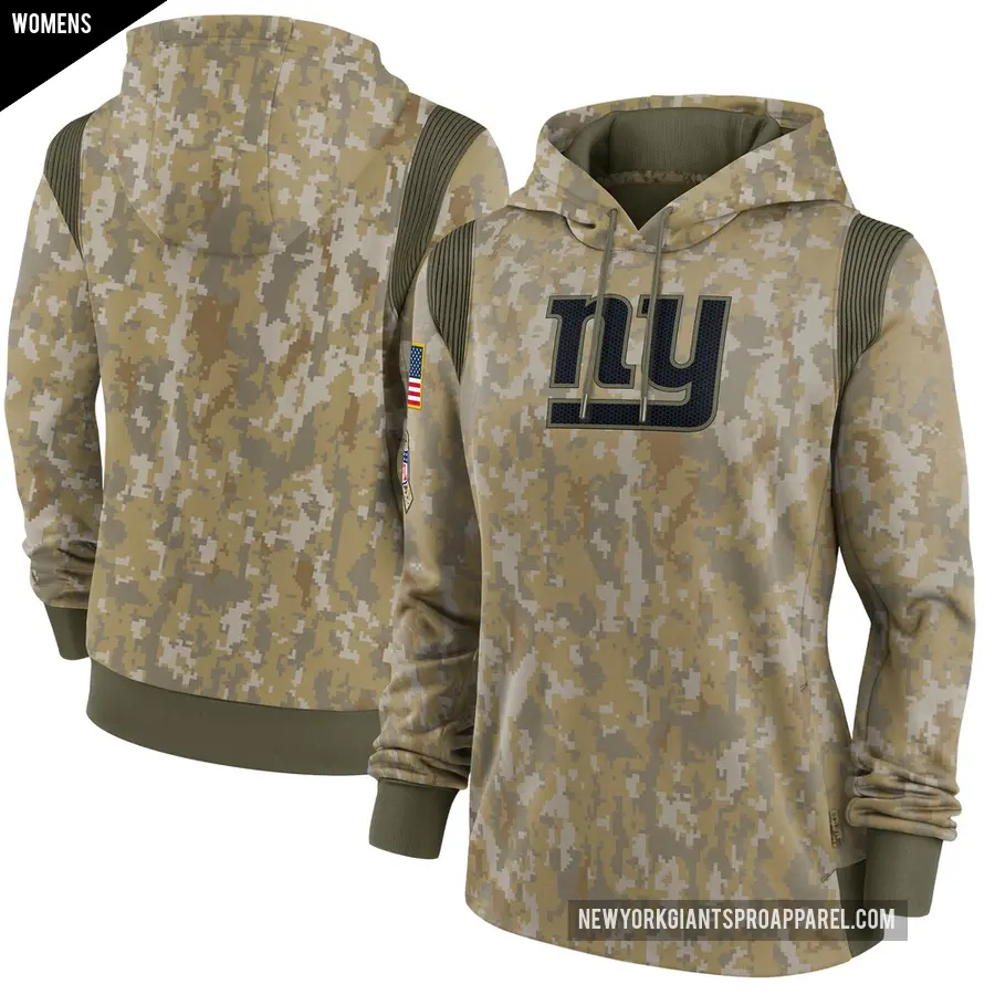 Women's New York Giants Olive 2021 Salute to Service Therma Performance Pullover Hoodie