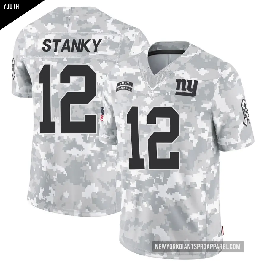 Youth New York Giants ＃12 Eddie Stanky Arctic Camo Limited 2024 Salute to Service Jersey