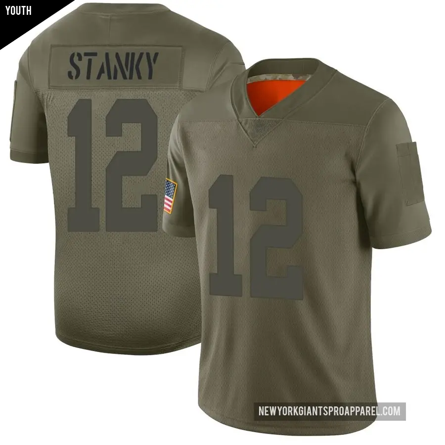 Youth New York Giants ＃12 Eddie Stanky Camo Limited 2019 Salute to Service Jersey