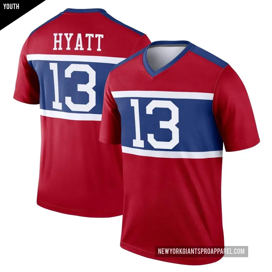 Youth New York Giants ＃13 Jalin Hyatt Red Legend Century Alternate Jersey