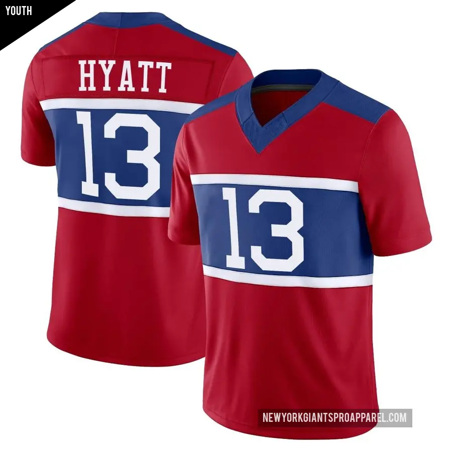 Youth New York Giants ＃13 Jalin Hyatt Red Limited Century Alternate Vapor F.U.S.E. Jersey