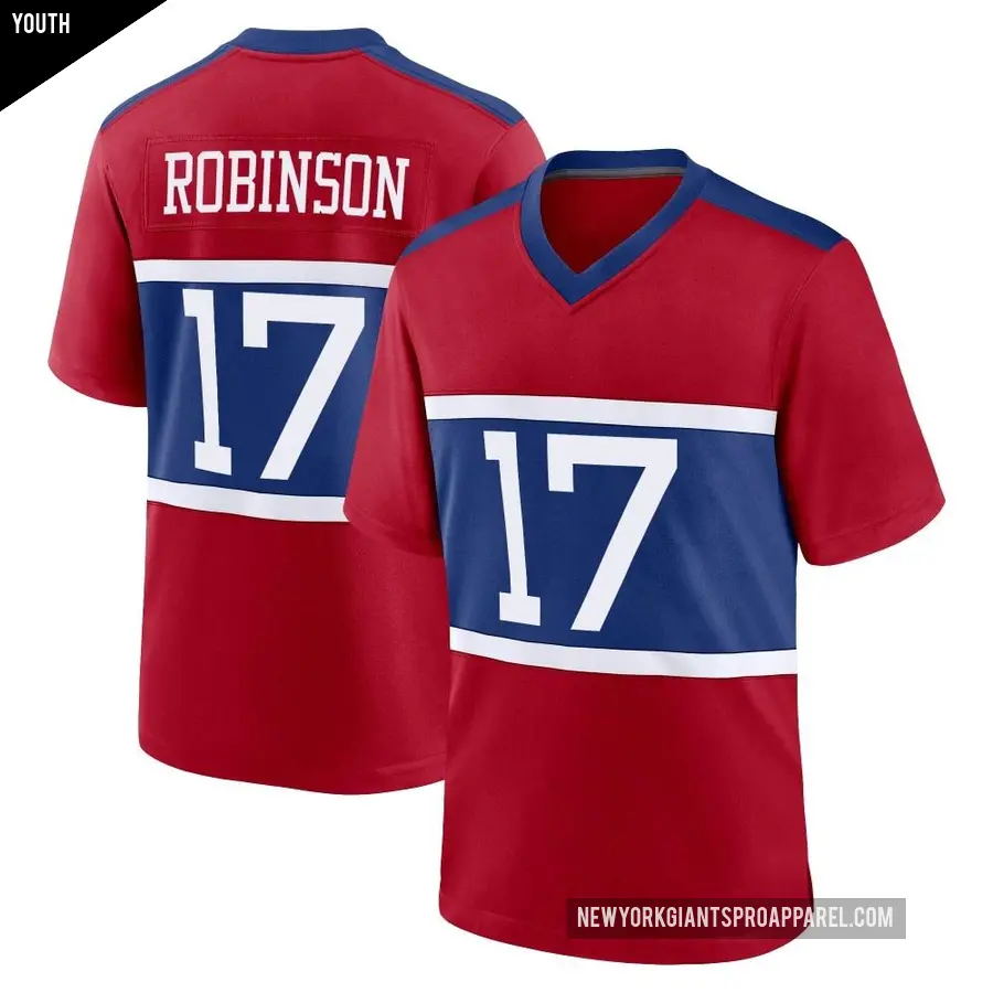 Youth New York Giants ＃17 Wan'Dale Robinson Red Game Century Alternate Jersey