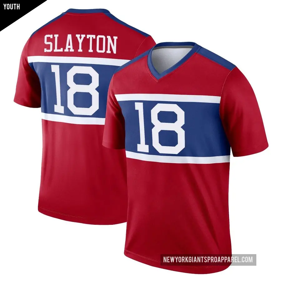 Youth New York Giants ＃18 Darius Slayton Red Legend Century Alternate Jersey