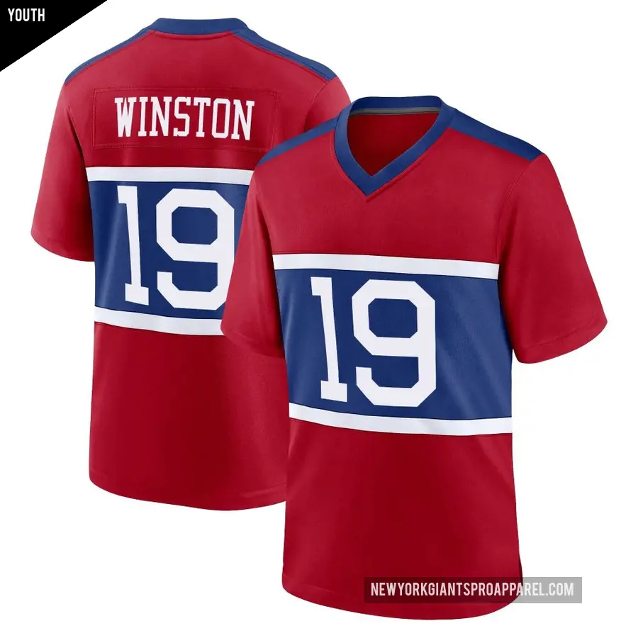 Youth New York Giants ＃19 Jameis Winston Red Game Century Alternate Jersey