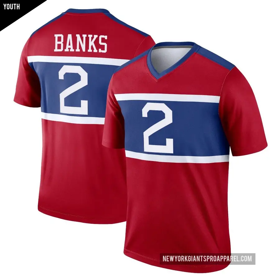 Youth New York Giants ＃2 Deonte Banks Red Legend Century Alternate Jersey
