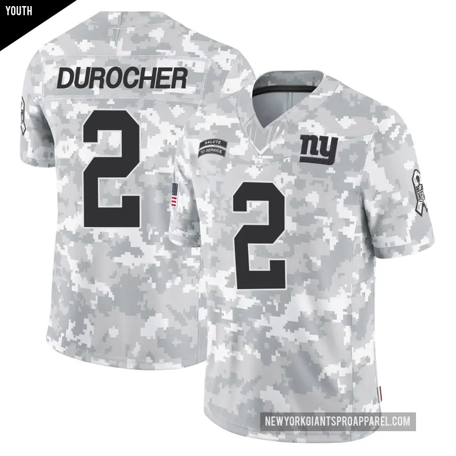 Youth New York Giants ＃2 Leo Durocher Arctic Camo Limited 2024 Salute to Service Jersey