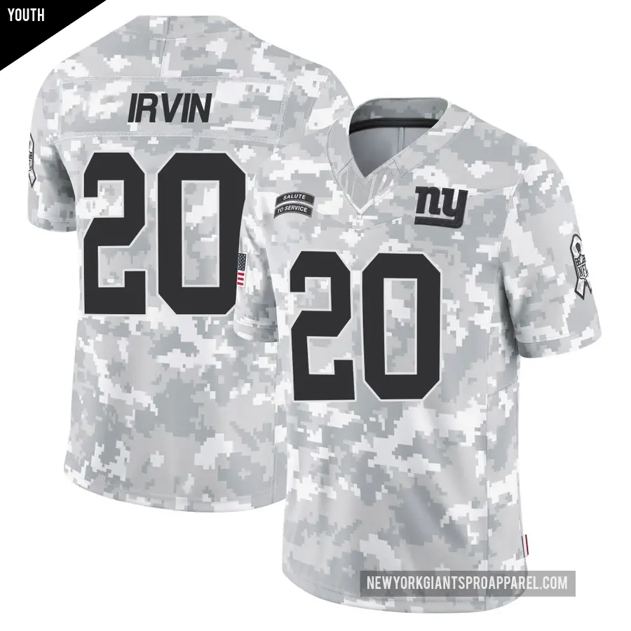 Youth New York Giants ＃20 Monte Irvin Arctic Camo Limited 2024 Salute to Service Jersey
