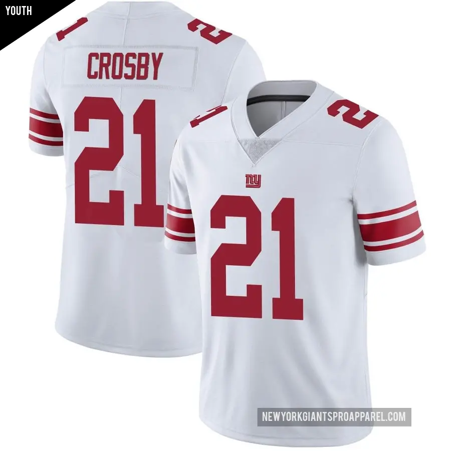 Youth New York Giants ＃21 Mason Crosby White Limited Vapor Untouchable Jersey
