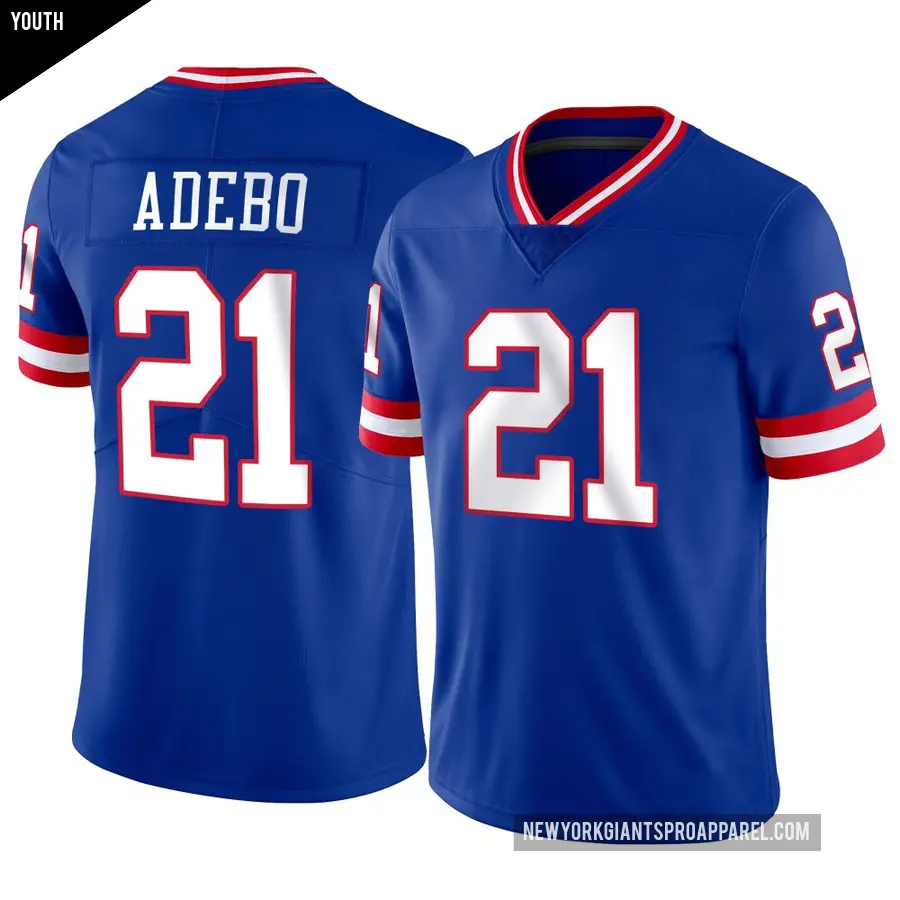 Youth New York Giants ＃21 Paulson Adebo Limited Classic Vapor Jersey