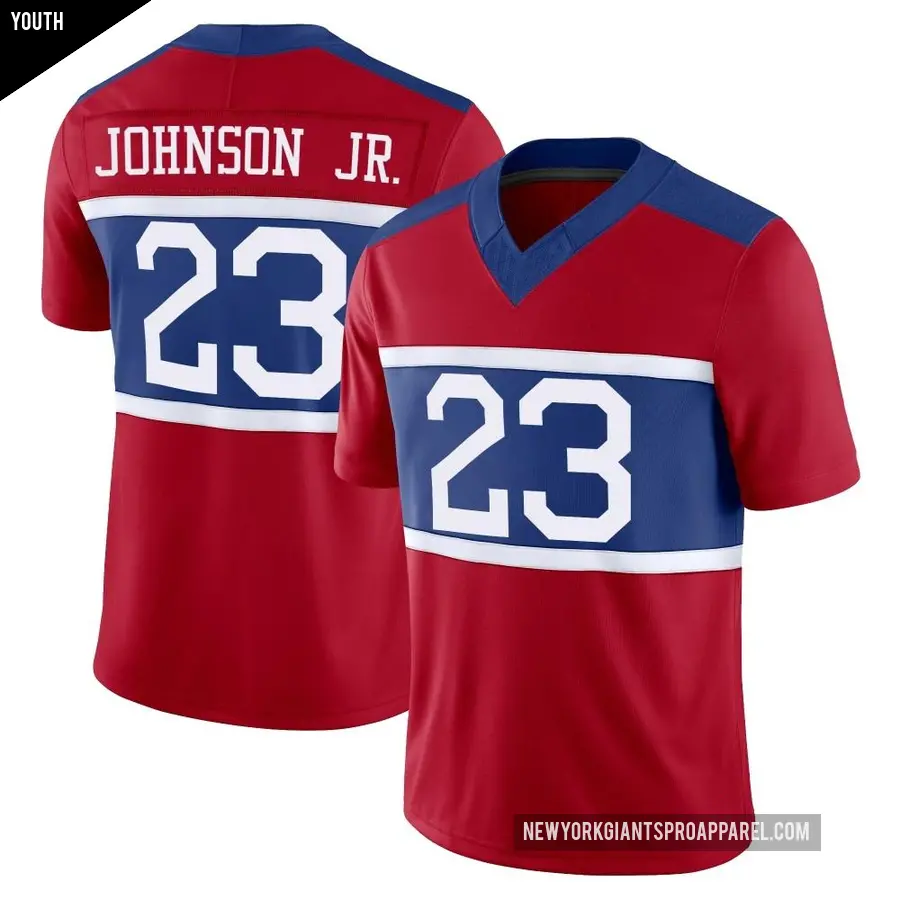 Youth New York Giants ＃23 Anthony Johnson Jr. Red Limited Century Alternate Vapor F.U.S.E. Jersey