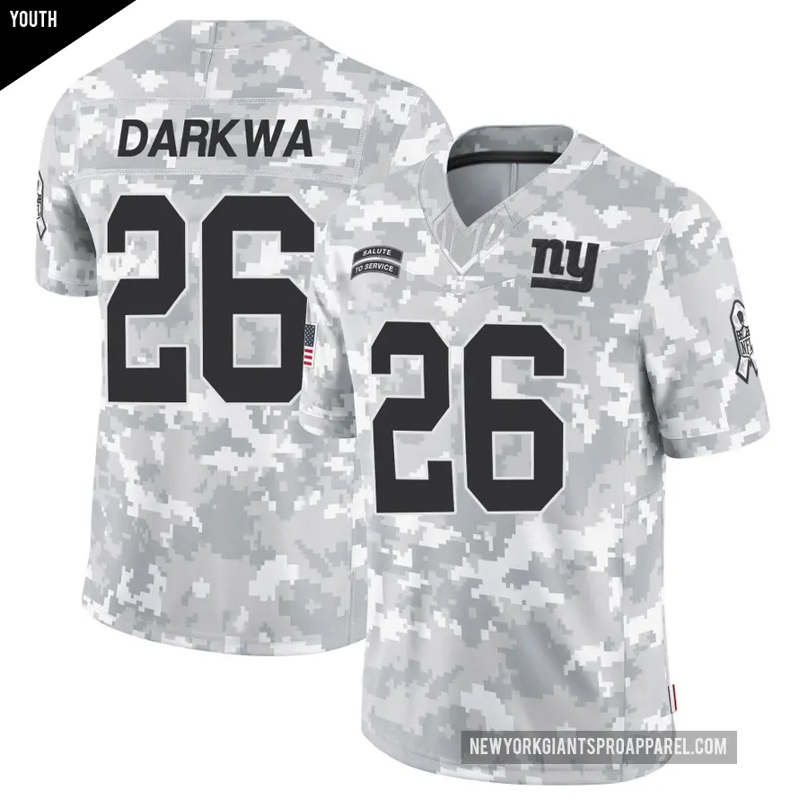 Youth New York Giants ＃26 Orleans Darkwa Arctic Camo Limited 2024 Salute to Service Jersey