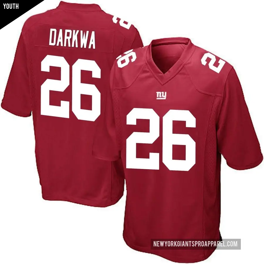 Youth New York Giants ＃26 Orleans Darkwa Red Game Alternate Jersey