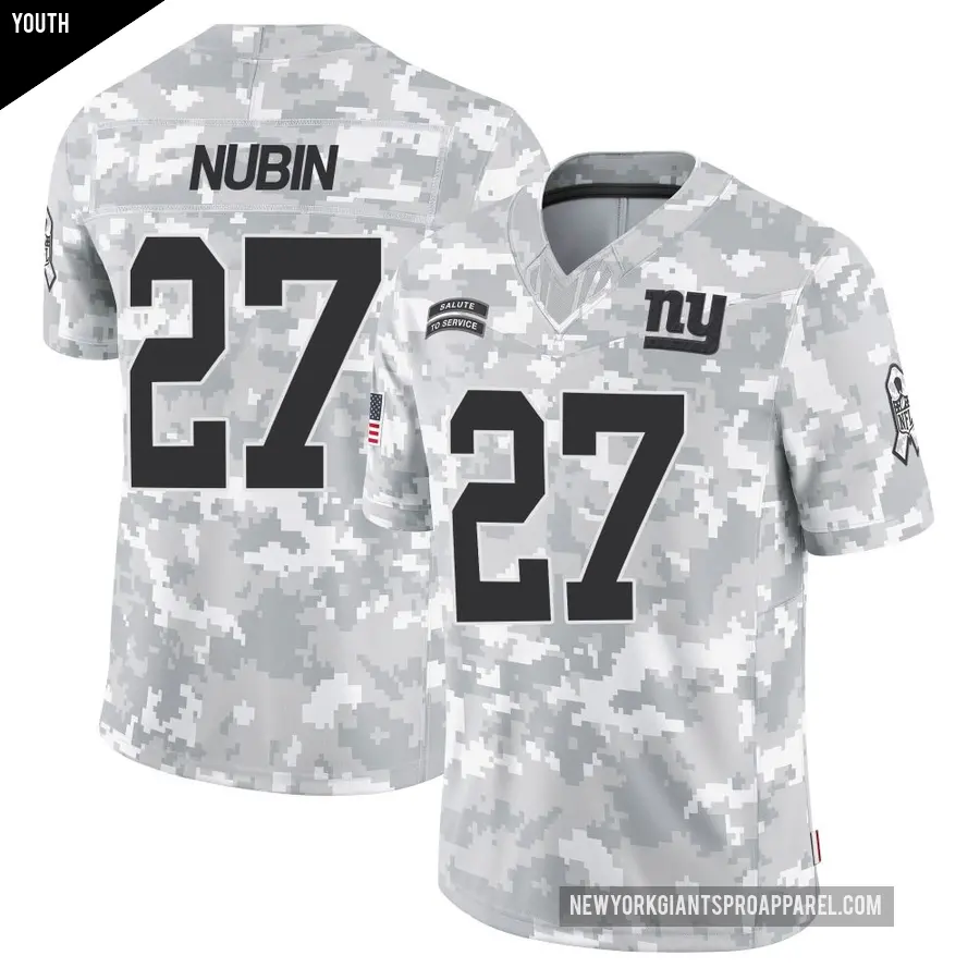 Youth New York Giants ＃27 Tyler Nubin Arctic Camo Limited 2024 Salute to Service Jersey