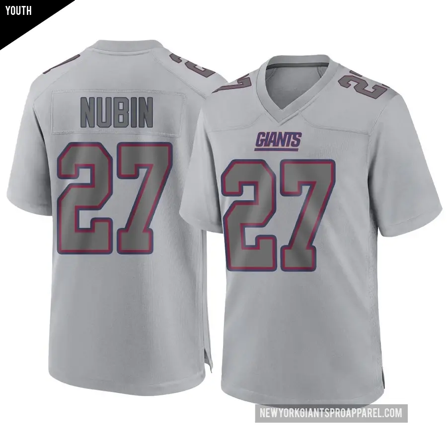 Youth New York Giants ＃27 Tyler Nubin Gray Game Atmosphere Fashion Jersey