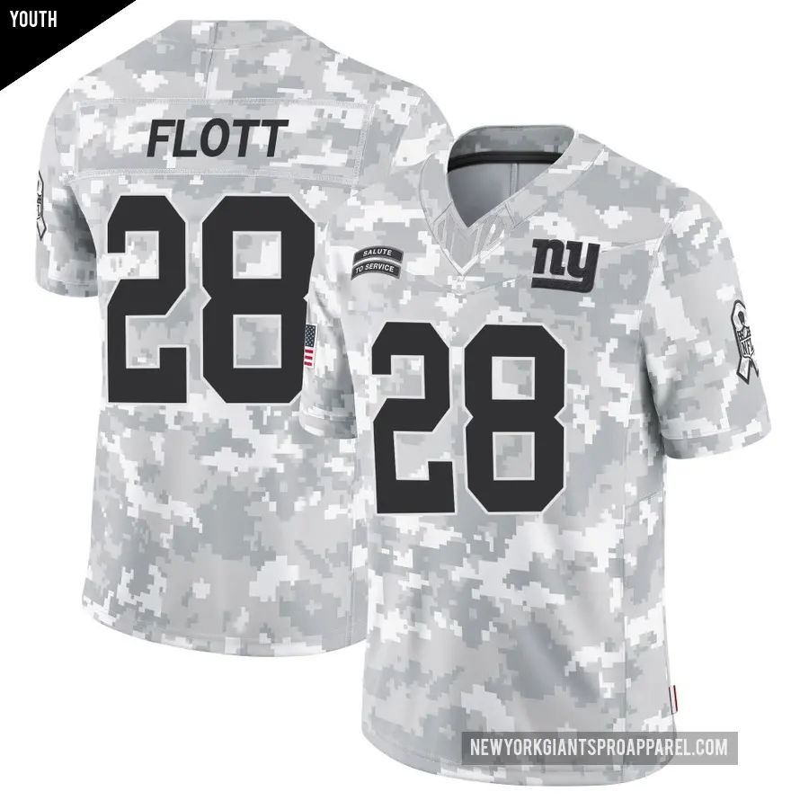Youth New York Giants ＃28 Cor'Dale Flott Arctic Camo Limited 2024 Salute to Service Jersey