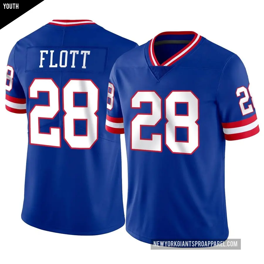 Youth New York Giants ＃28 Cor'Dale Flott Limited Classic Vapor Jersey