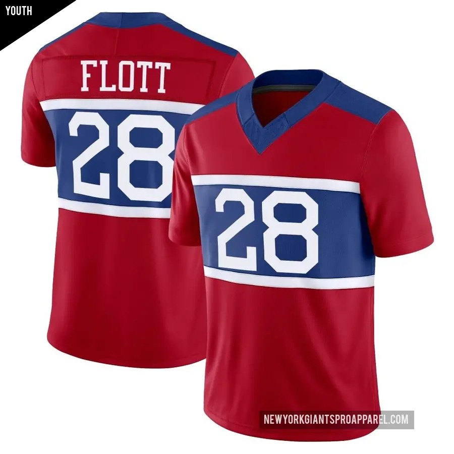 Youth New York Giants ＃28 Cor'Dale Flott Red Limited Century Alternate Vapor F.U.S.E. Jersey