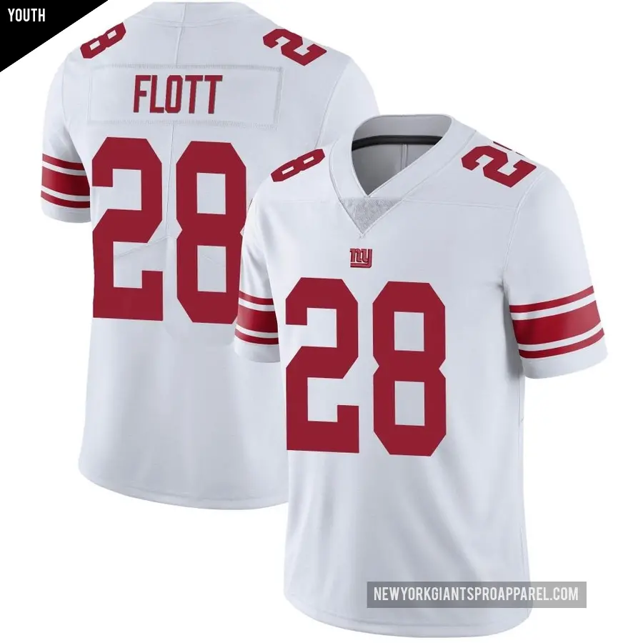 Youth New York Giants ＃28 Cor'Dale Flott White Limited Vapor Untouchable Jersey