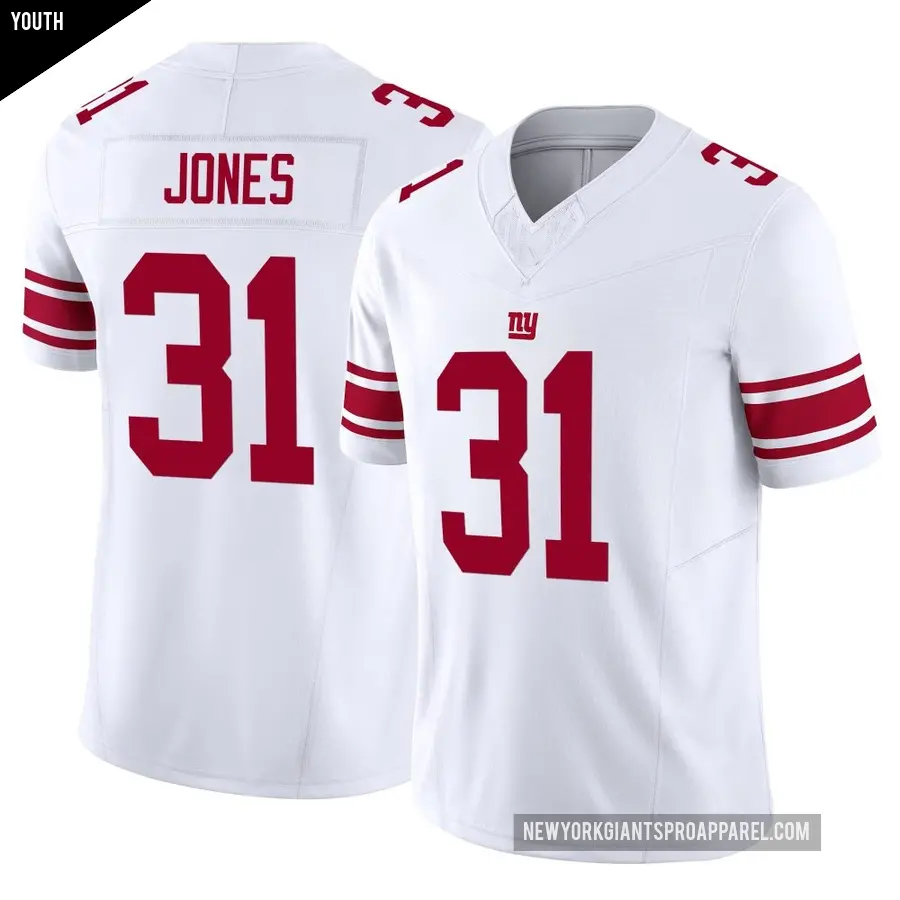 Youth New York Giants ＃31 Nic Jones White Limited Vapor F.U.S.E. Jersey