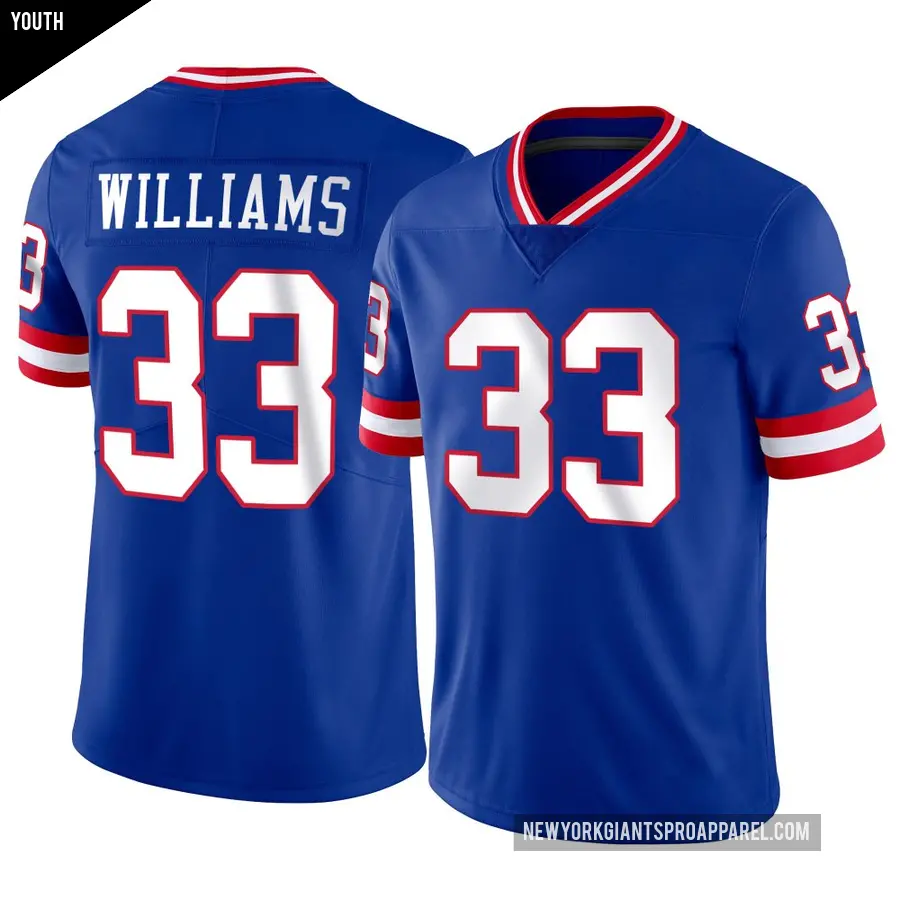 Youth New York Giants ＃33 Dee Williams Limited Classic Vapor Jersey