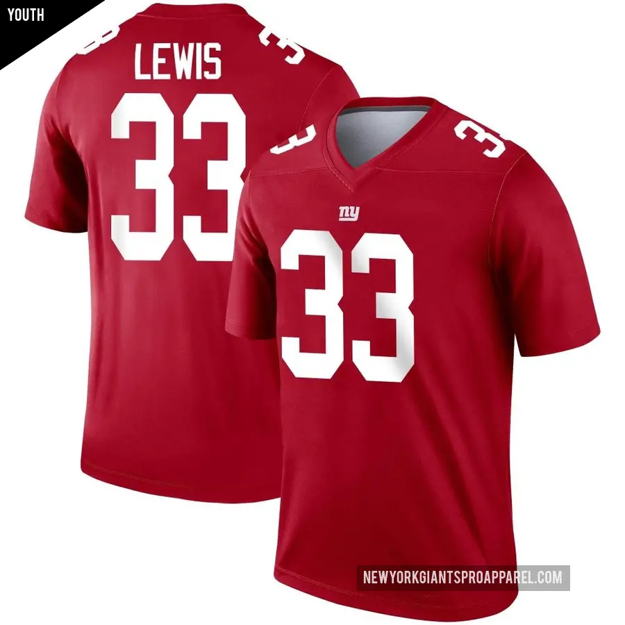 Youth New York Giants ＃33 Dion Lewis Red Legend Inverted Jersey