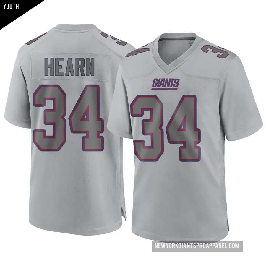 Youth New York Giants ＃34 Azizi Hearn Gray Game Atmosphere Fashion Jersey