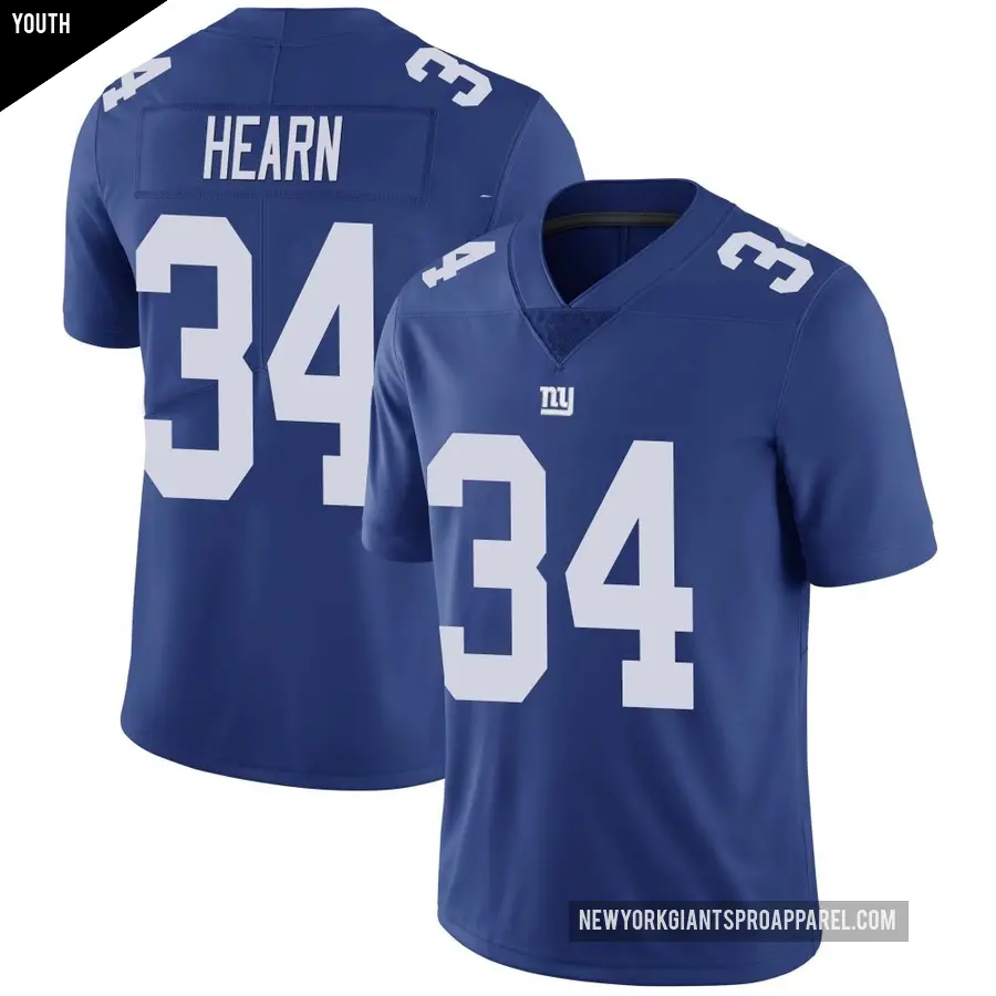 Youth New York Giants ＃34 Azizi Hearn Royal Limited Team Color Vapor Untouchable Jersey