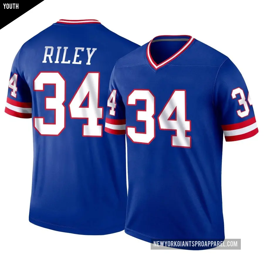 Youth New York Giants ＃34 Elijah Riley Royal Legend Classic Jersey