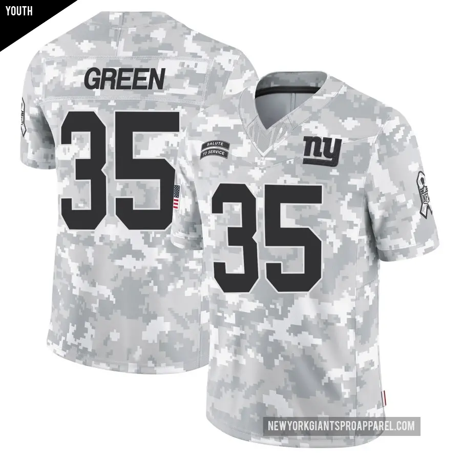 Youth New York Giants ＃35 Art Green Arctic Camo Limited 2024 Salute to Service Jersey