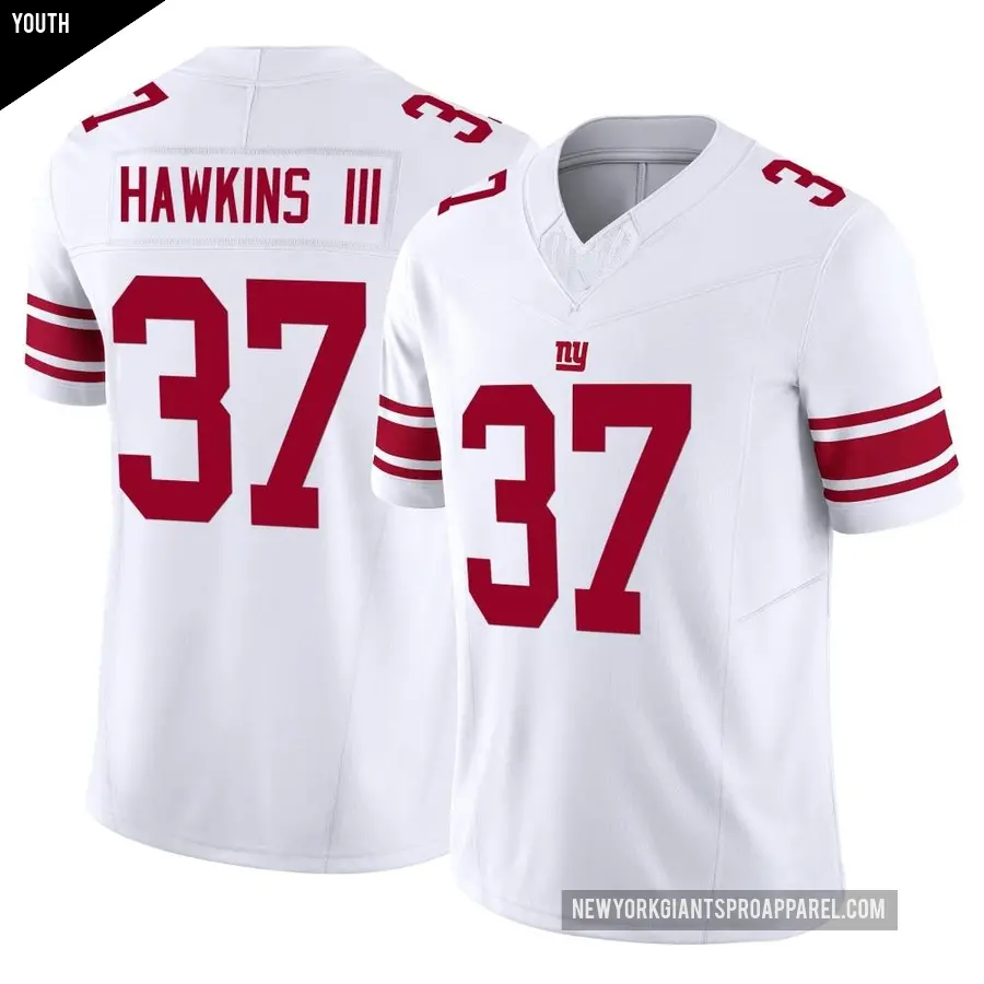 Youth New York Giants ＃37 Tre Hawkins III White Limited Vapor F.U.S.E. Jersey