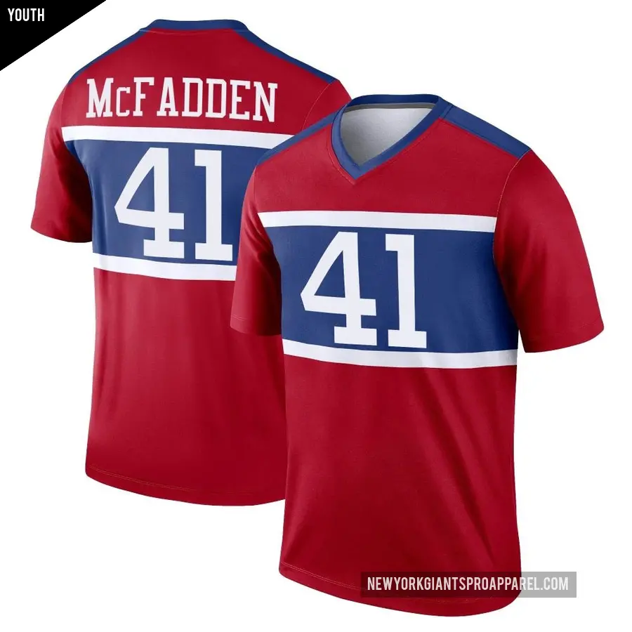 Youth New York Giants ＃41 Micah McFadden Red Legend Century Alternate Jersey