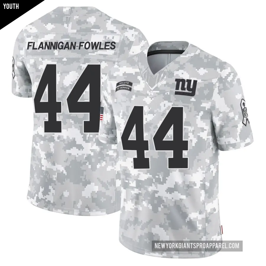 Youth New York Giants ＃44 Demetrius Flannigan-Fowles Arctic Camo Limited 2024 Salute to Service Jersey