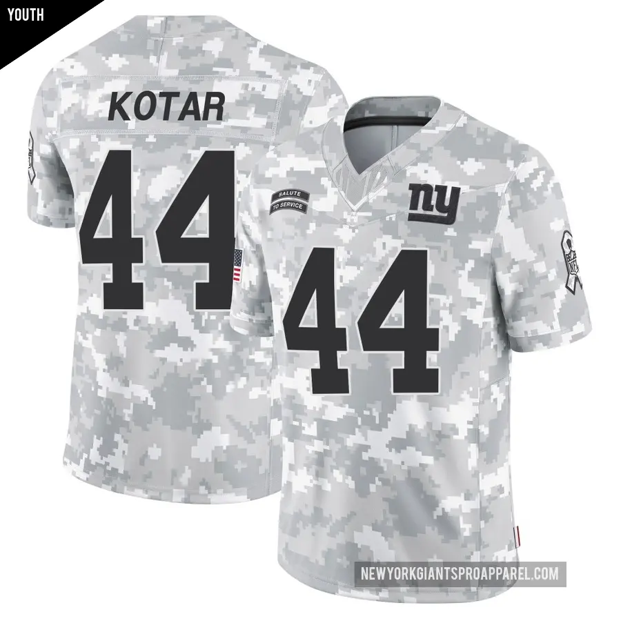 Youth New York Giants ＃44 Doug Kotar Arctic Camo Limited 2024 Salute to Service Jersey