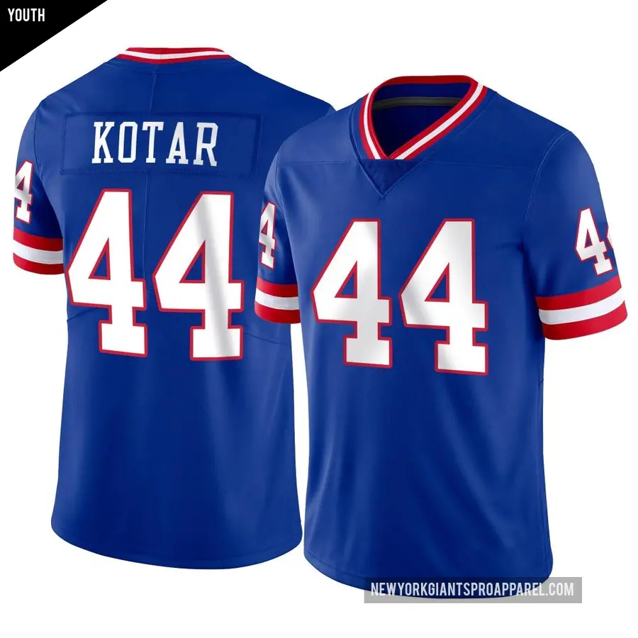 Youth New York Giants ＃44 Doug Kotar Limited Classic Vapor Jersey