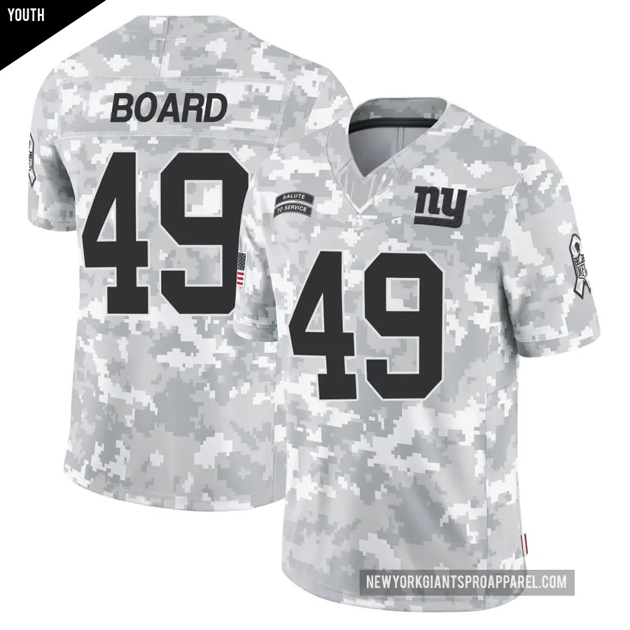 Youth New York Giants ＃49 Chris Board Arctic Camo Limited 2024 Salute to Service Jersey