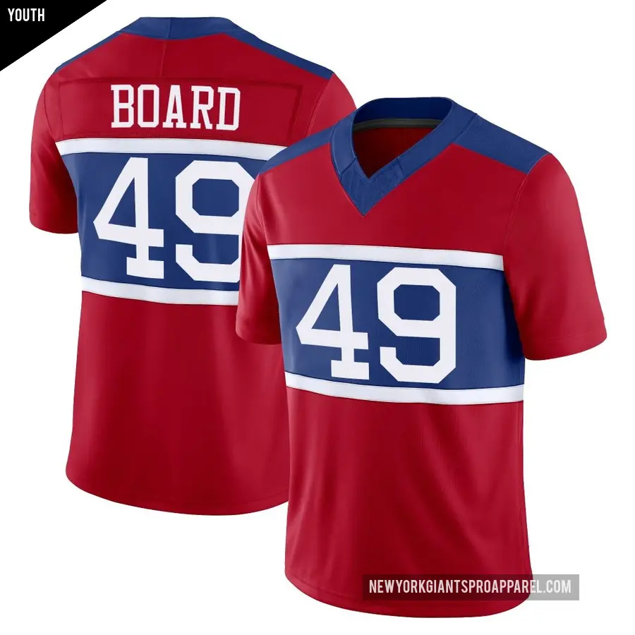 Youth New York Giants ＃49 Chris Board Red Limited Century Alternate Vapor F.U.S.E. Jersey