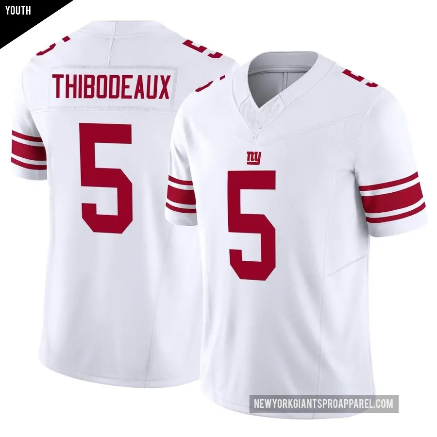 Youth New York Giants ＃5 Kayvon Thibodeaux White Limited Vapor F.U.S.E. Jersey