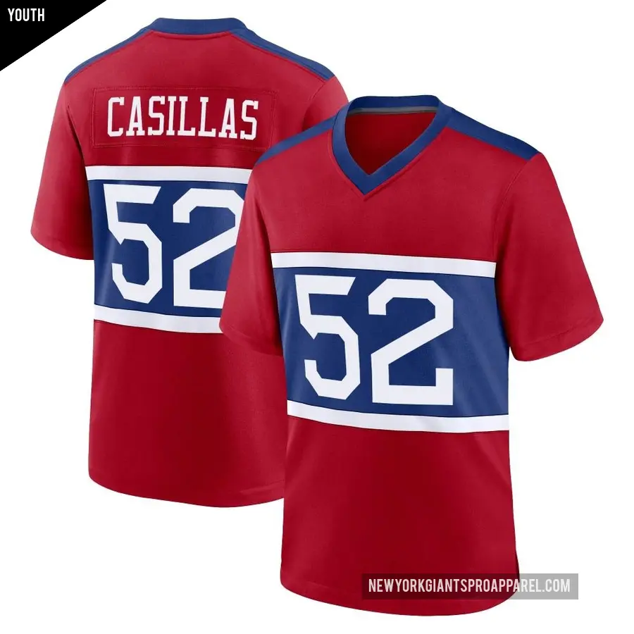 Youth New York Giants ＃52 Jonathan Casillas Red Game Century Alternate Jersey